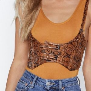Nasty Gal Snakeskin Harness Belt